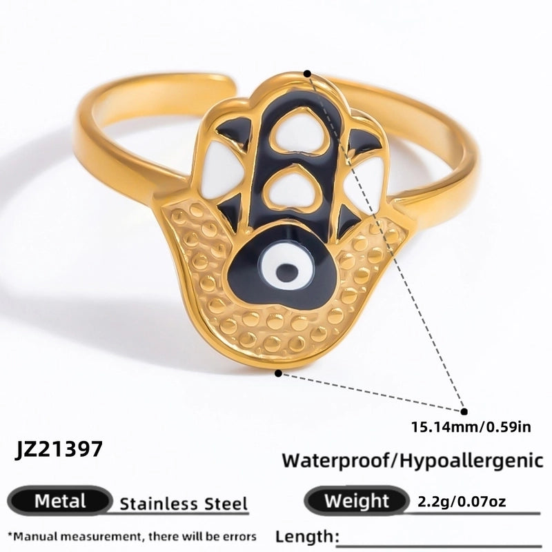 Casual Vacation Classic Style Color Block 304 Stainless Steel Rings