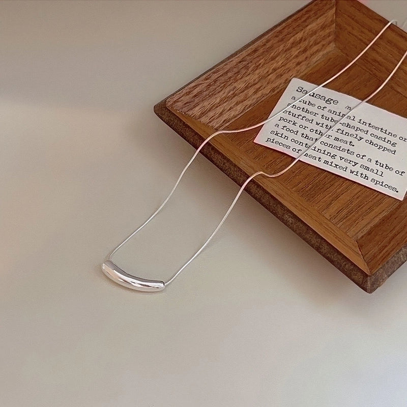 925 Sterling Silver Solid Color Pendant Necklace