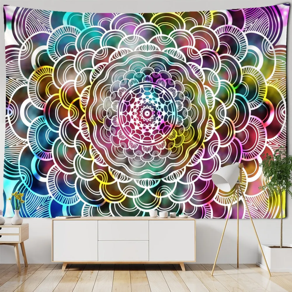 Starry Sky Mandala Tapestry Wall Hanging Psychedelic Witchcraft Abstract Hippie Tapiz Bohemian Home Decor