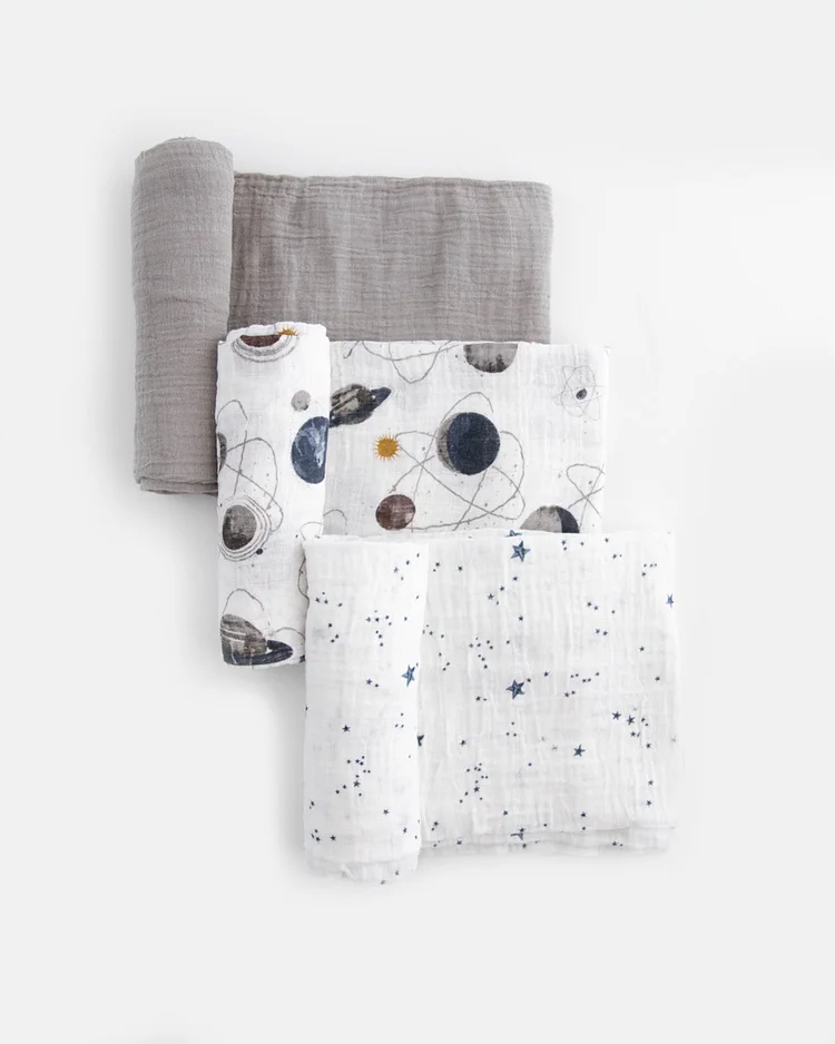 Cotton Muslin Swaddle Blanket 3 Pack - Planetary 2