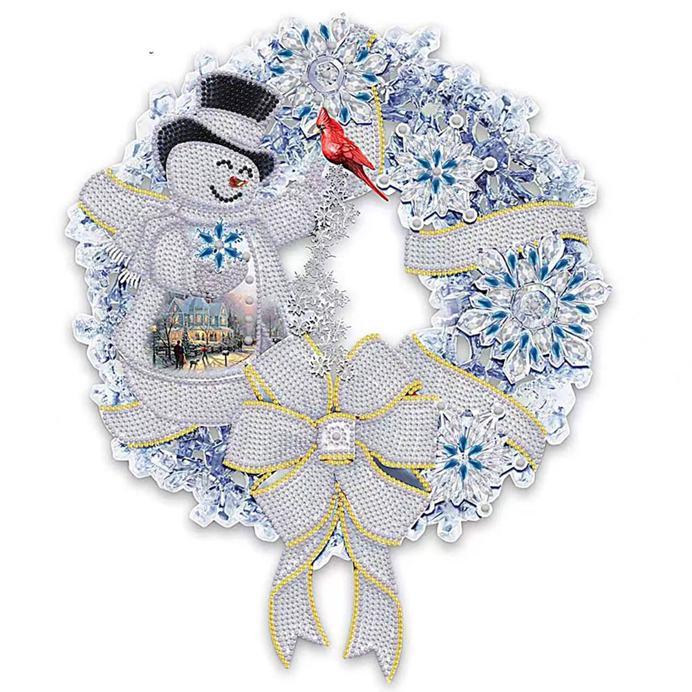 Snowman Garland 45*45cm(canvas) special shaped drill diamond painting