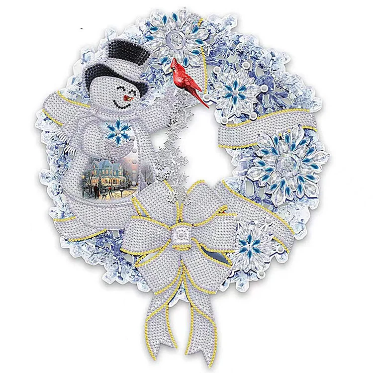 Partial Special-Shaped Diamond Painting - Snowman Garland 45*45CM