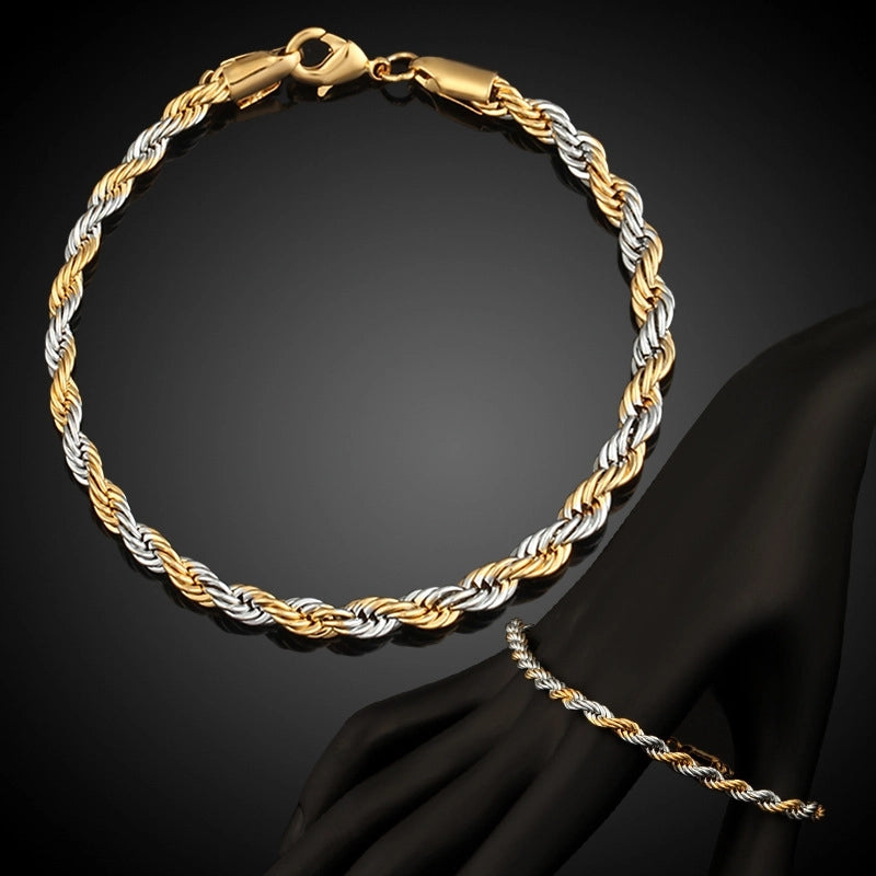 Casual Minimalist Twist Copper Plating Unisex Twisted Cable Bracele