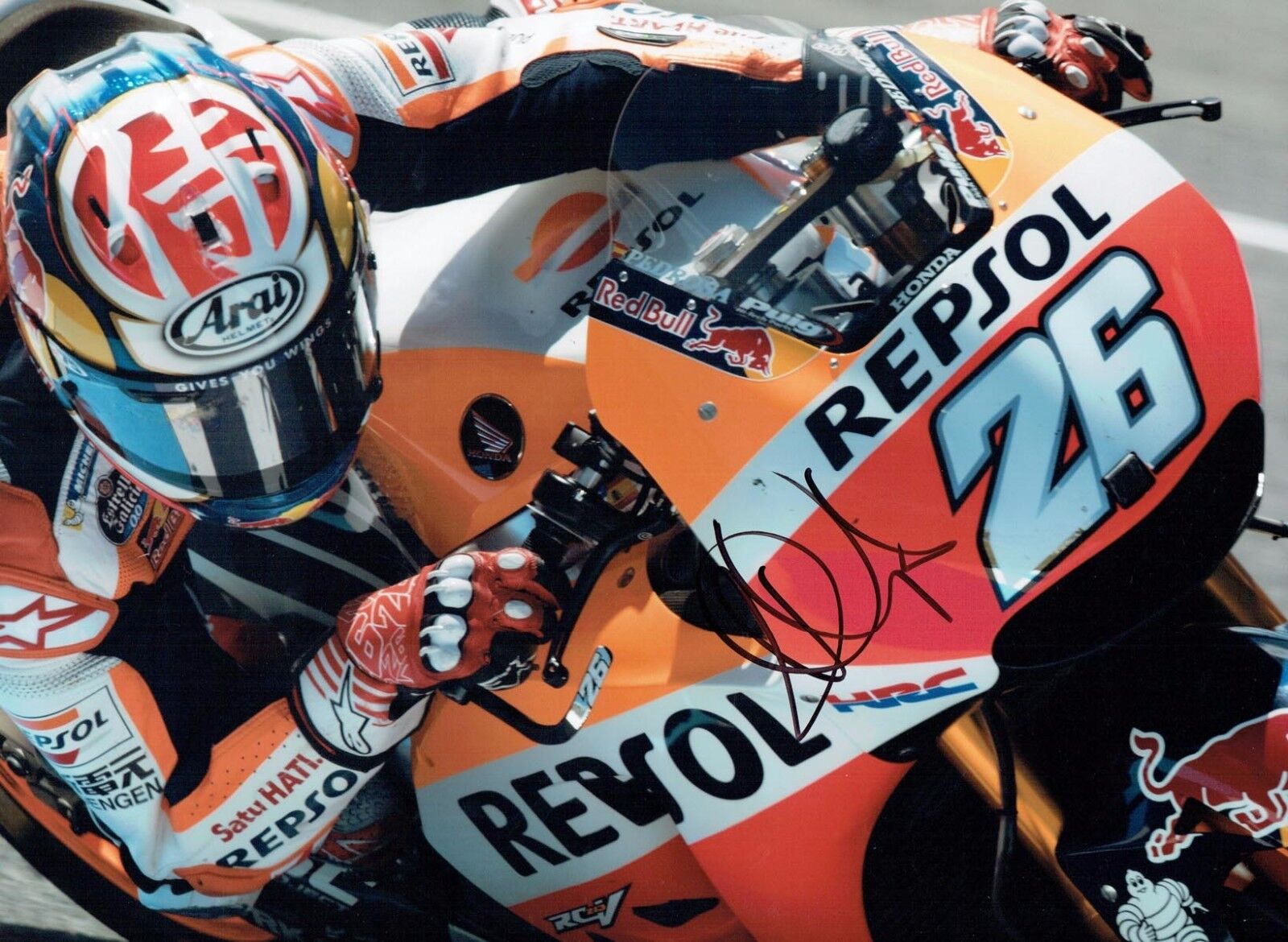 Dani PEDROSA 2017 SIGNED 16x12 Autograph Photo Poster painting AFTAL COA MOTOGP Honda Repsol