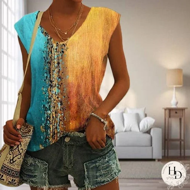 Gradient Color Blend Tank Top