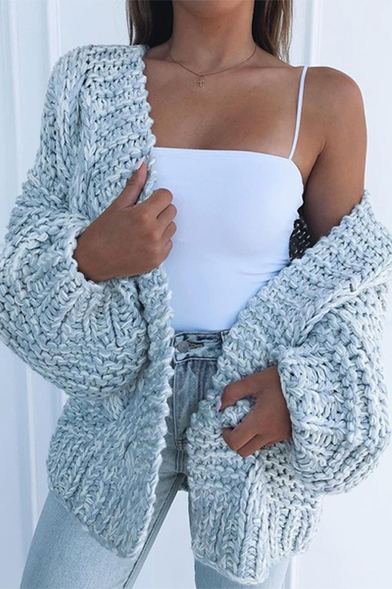 Solid Color Knitted Comfy Sweater Cardigan