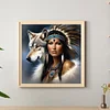 (40*40cm)Indian Beauty Wolf - Full Round Drill Diamond Painting