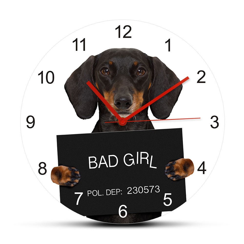 

Custom Puppy Dog Name - Frameless Acrylic Wall Clock, 501 Original