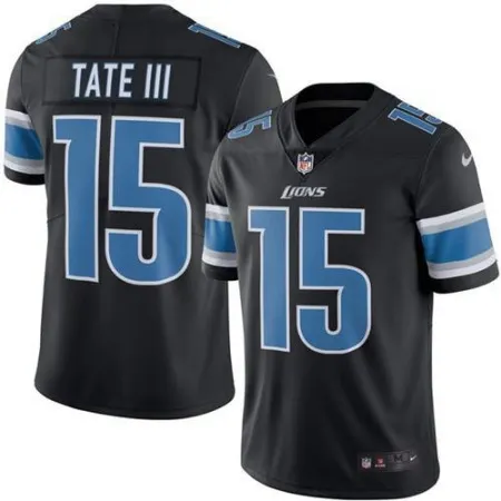 Lions #15 Golden Tate III Black Youth Stitched NFL Limited Rush Jersey