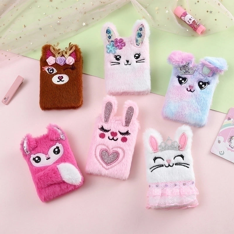 Cute Cartoon Rabbit Plush Portable Mini Pocket Notebook