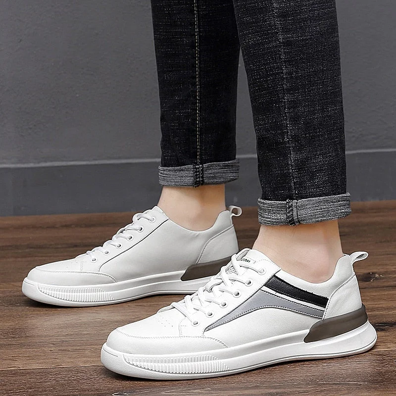 2021 Branded Mens Shoes Genuine Leather Casual Luxury Shoes Man Non Slip Breathable Loafers Men Skateboard Hombre Big Size 45