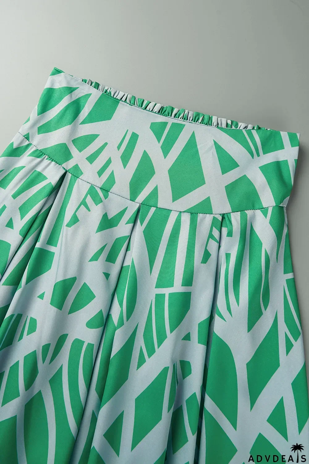 Tangerine Casual Print Patchwork Off the Shoulder Half Sleeve Two Pieces