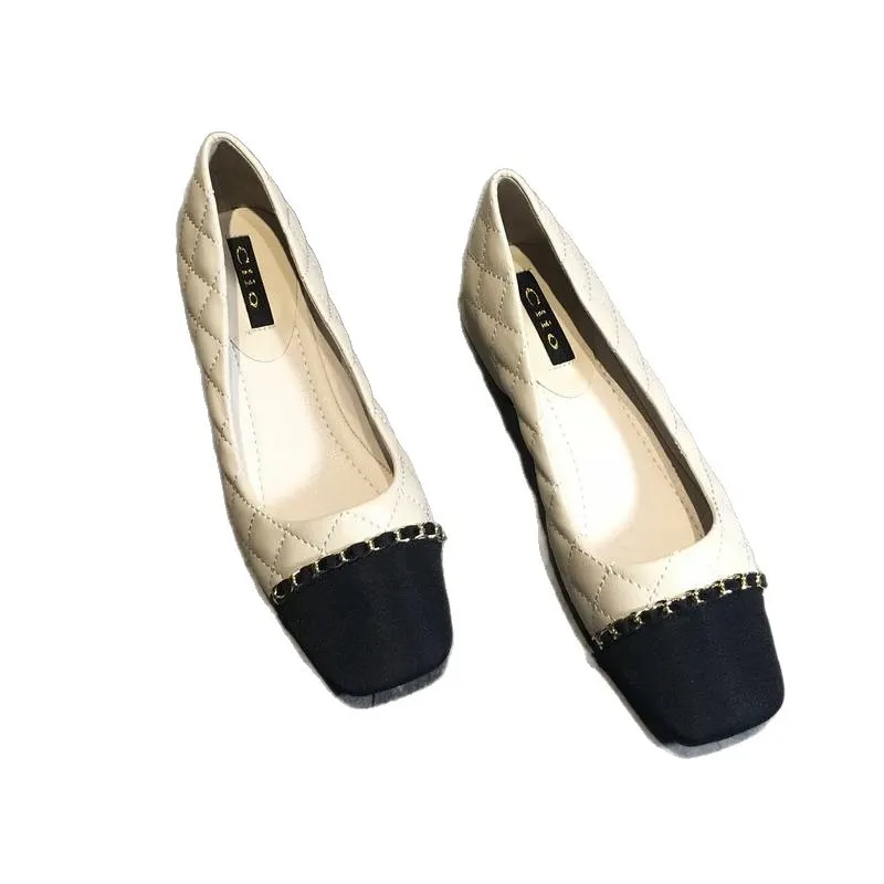 Breakj Breakj Small Fragrant Low-Heeled Shoes Women's Soft-Soled Working Shoes 2025 New Spring And Autumn Square Head Thick Heel Single Shoes Women