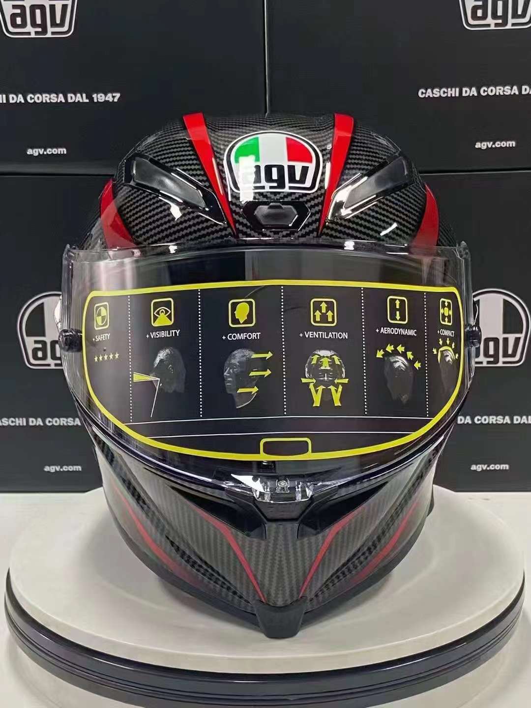 AGV Pista GP Black And Red Track Helmet Full Face Helmet