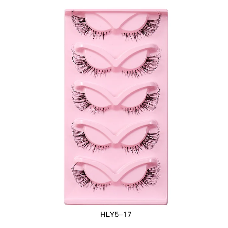 5 Pairs Slanted Fox Eye False Eyelashes Thick False Eyelashes