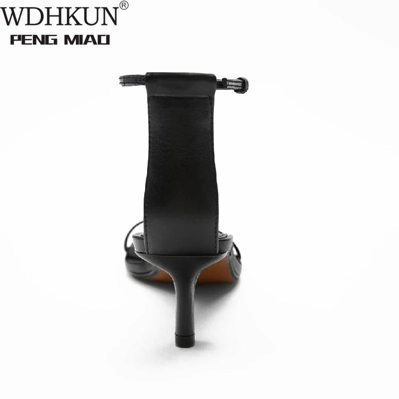 Women's Sandals 2021 Sexy Square Head Strap High Heels Basic  Shoes Casual Party Pumps Female Fashion Summer Size 35-43