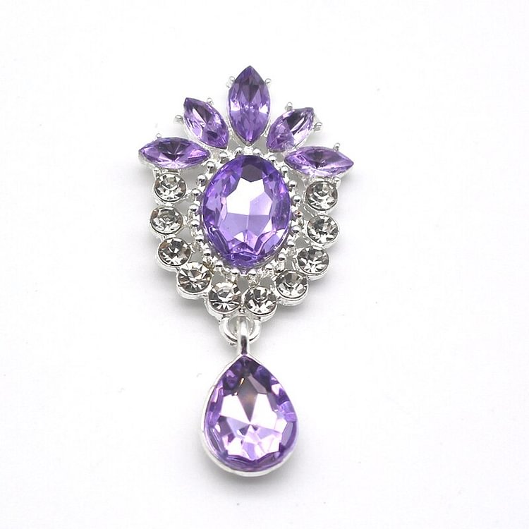 5PCS DIY Alloy Rhinestones Pendant Brooches Buttons