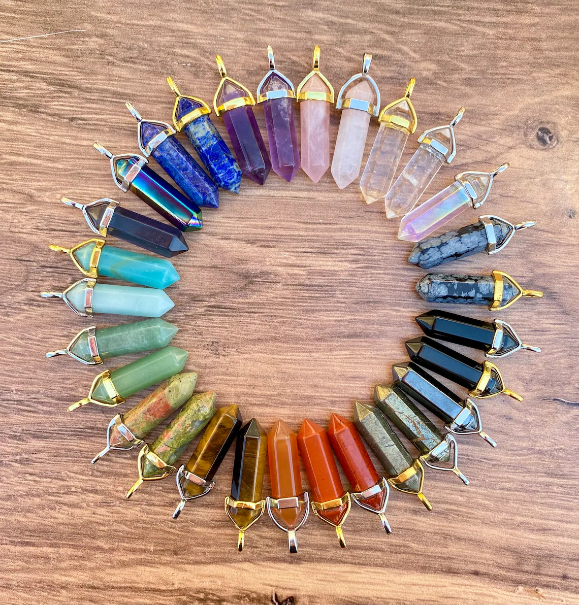 Crystal Double Point Pendant