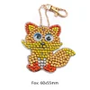 >SALE<DIY Keychain Hand Made Diamond Painting Full Drill Pendants Art Crafts (Fox)