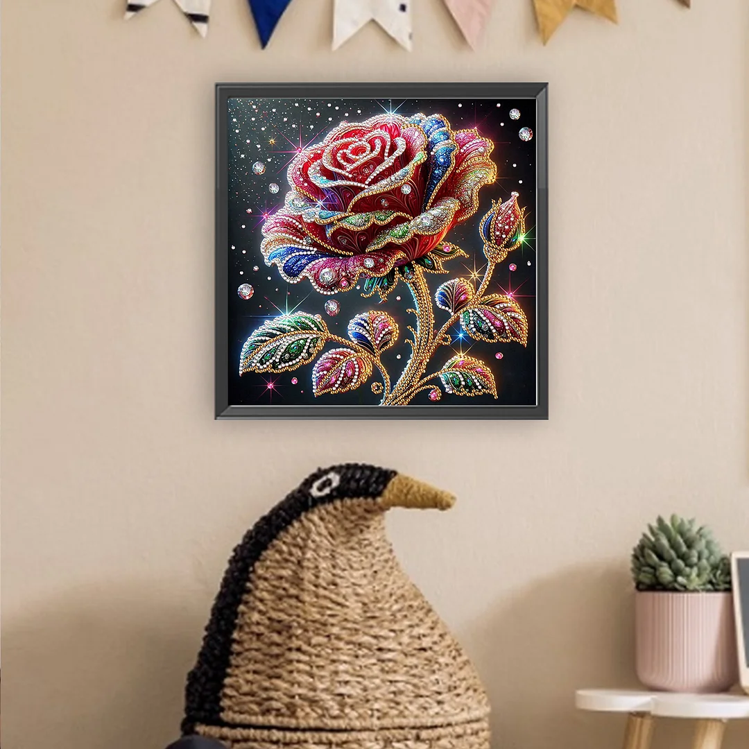 Rose - Partial Special Shaped Drill Diamond Painting Kits (Canvas|30*30cm)