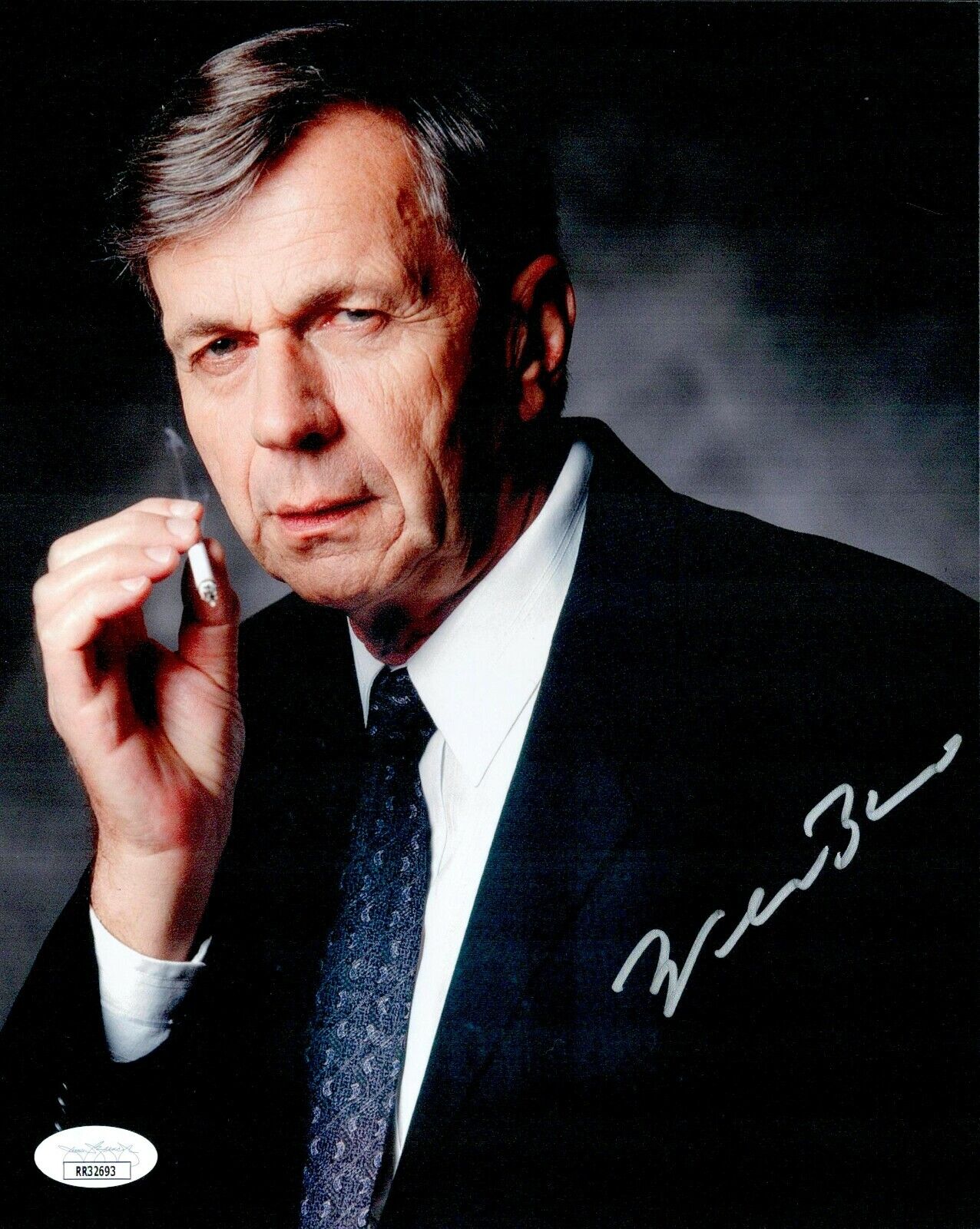 WILLIAM B DAVIS Signed X-FILES 8x10 Photo Poster painting Cigarette Man Autograph JSA COA Cert