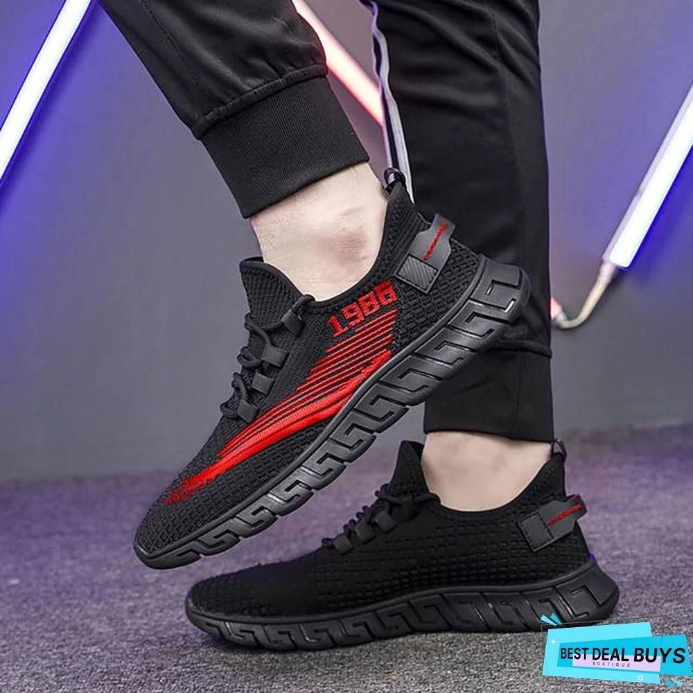 Men's Summer / Fall Sporty / Casual Daily Outdoor Trainers / Athletic Shoes Running Shoes / Basketball Shoes Volant Breathable Non-Slipping Wear Proof Black / Red / Black / Beige