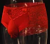 Light luxury men's breathable lace sexy large size U-shaped bag underwear shorts