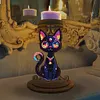 Black Cat DIY Diamond Art Painting Kits of Candle Holder for Home Decor Gift