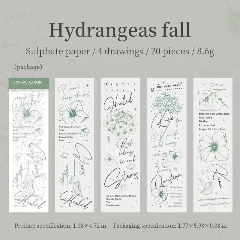 Journalsay 20 Sheets Youyou Manor Series Vintage Plant Flower Collage Decor Material Paper