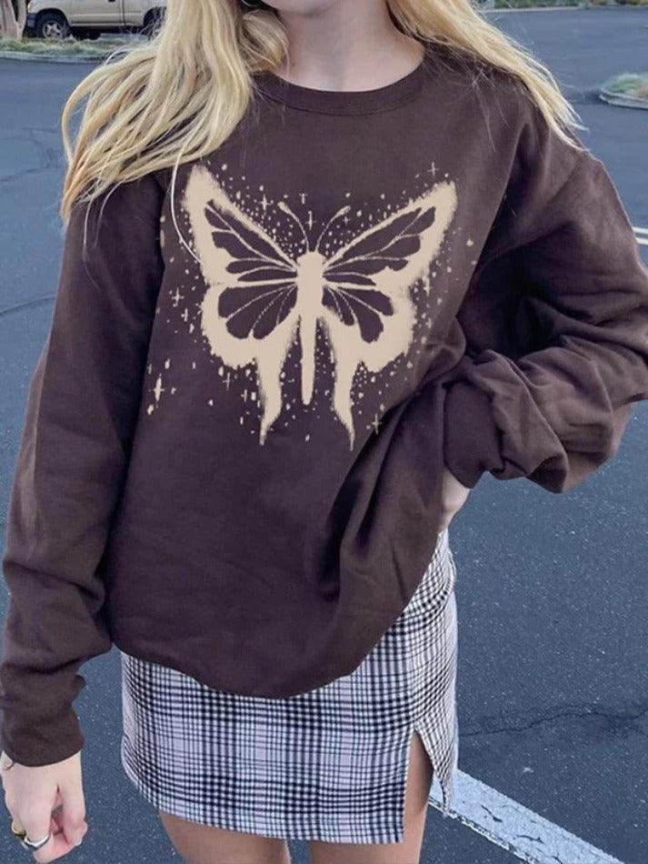 LANFUBEISI - Splash Butterfly Pullover Sweatshirt LANFUBEISI