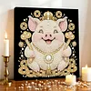 DIY Pearl Painting Pig for Home Wall Decor with Frame(30x30cm)