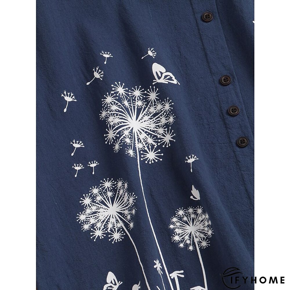 Women's Shirt Blouse Graphic Floral Short Sleeve Date Vacation Daily Casual Crew Neck Cotton Slim L | IFYHOME