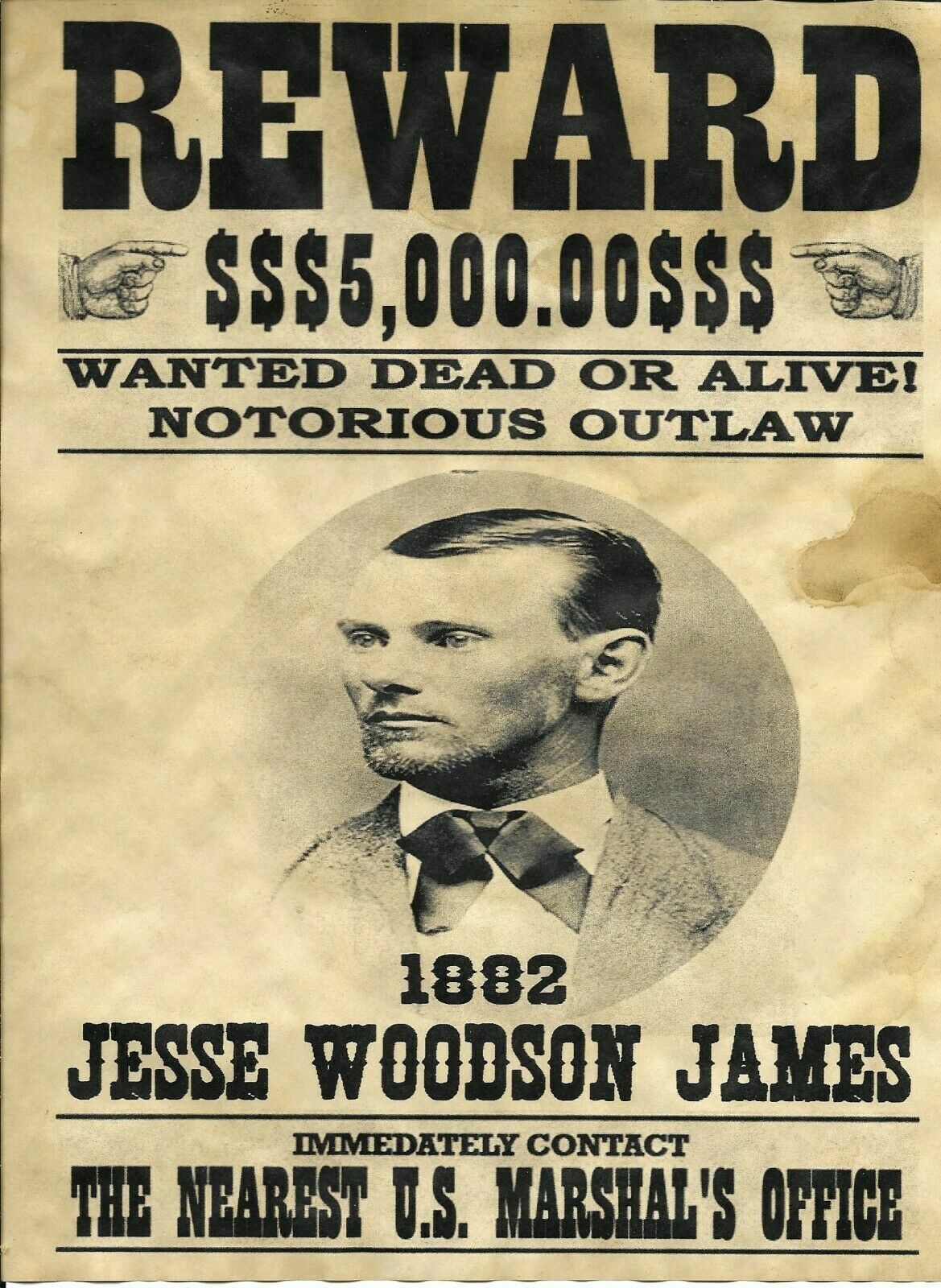 1882 JESSE FRANK JAMES YOUNGER GANG WANTED POSTER 8.5X11 Photo Poster painting PICTURE REPRINT