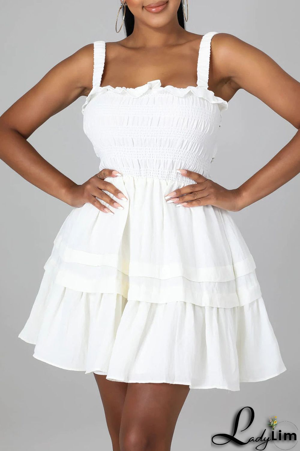 Rose Red Sexy Solid Patchwork Fold Stringy Selvedge Spaghetti Strap A Line Dresses