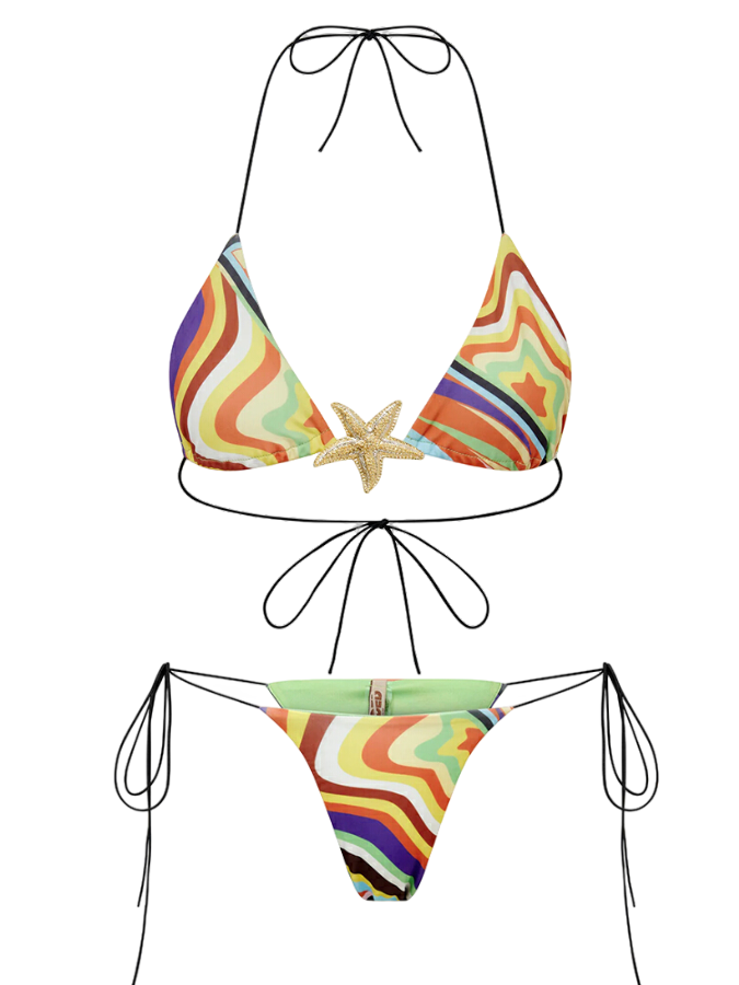 Printed Sling Bikini and Dress Cover-up