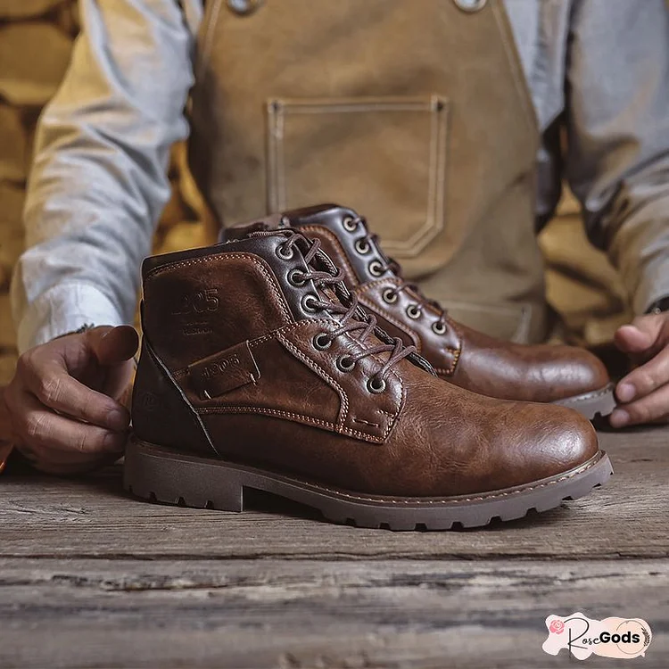 Cow Split Leather Men Boots Comfortable Boots Men Footwear Rubber Ankle Boots Men's Shoes