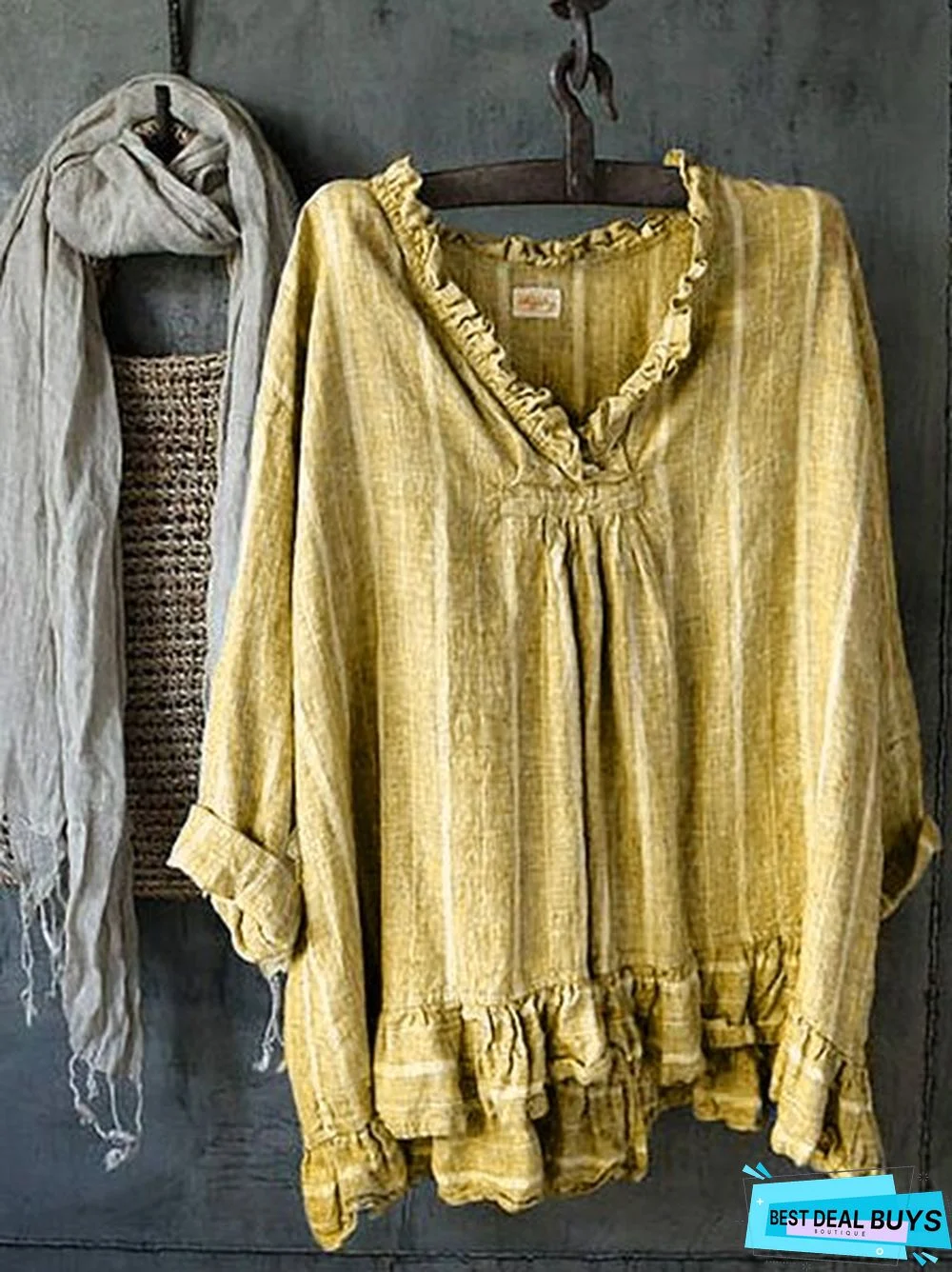 Women Cotton Shift Long Sleeve Top