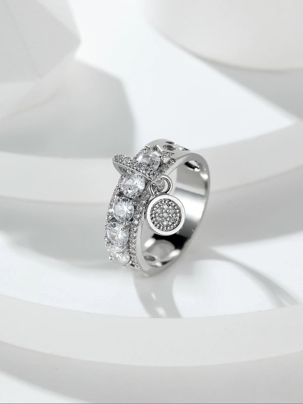 Fashion Geometric Copper Inlay Zircon Rings 1 Piece