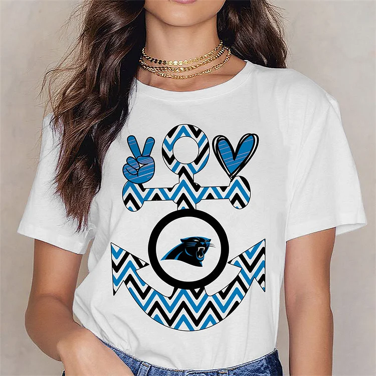 Carolina Panthers Women's White Relaxed T-Shirt