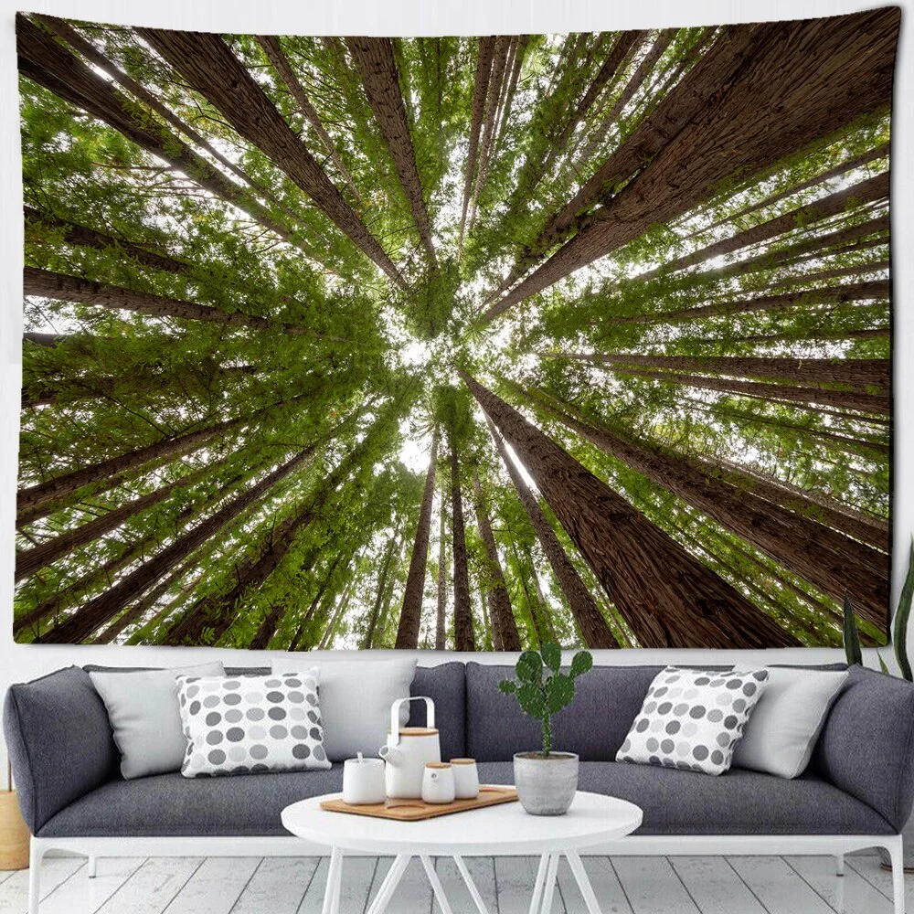 Nigikala Forest Printed Large Wall Tapestry Sunshine Scenery Hippie Wall Hanging Bohemian Wall Tapestries Mandala Wall Art Decor