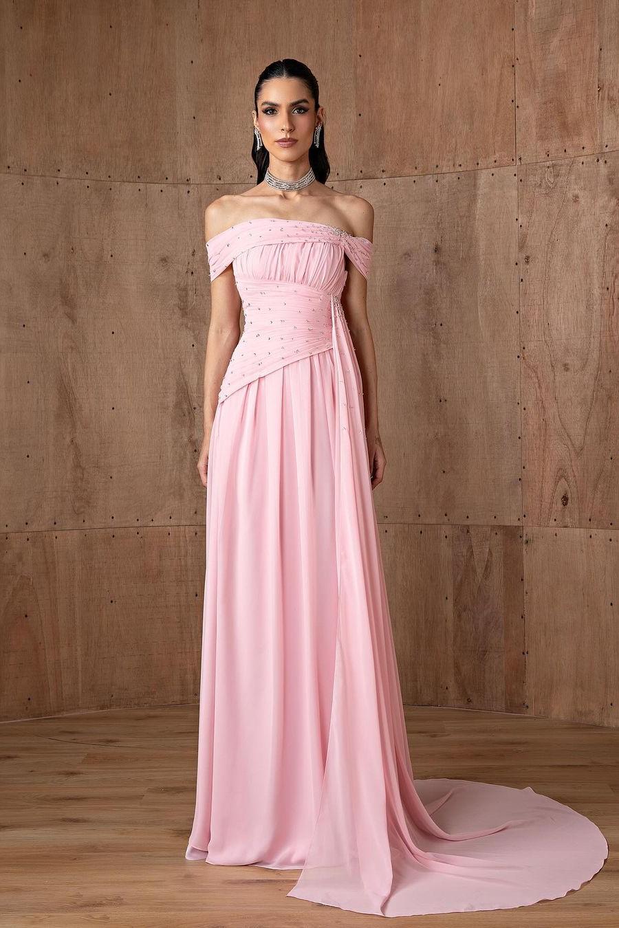 Lvs&Broner Off the Shoulder Sleeveless Strapless Ruffles Long Prom Dress With Beading