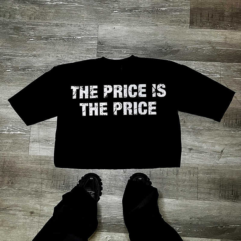 Sopula The Price Is The Price Art Graphic Cropped T-Shirt - SOPULA