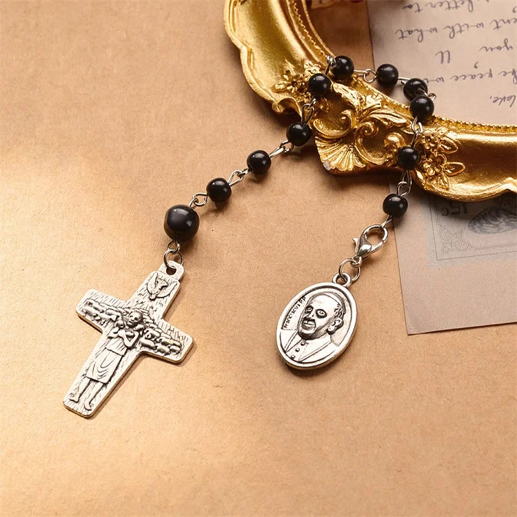 Olivenorma Vatican Holy Father Cross Pendant Rosary Beads Bracelet