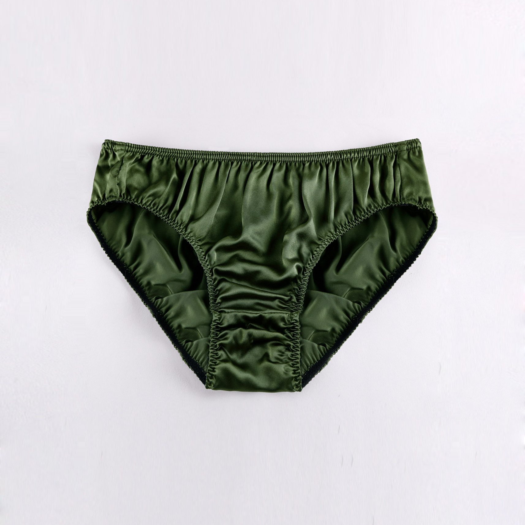 Pleated Trim Elastic Men's Silk Briefs REAL SILK LIFE