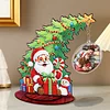 Santa Claus Photo Xmas Tree 5D DIY Diamond Art Tabletop Wood Decoration Ornament Kit