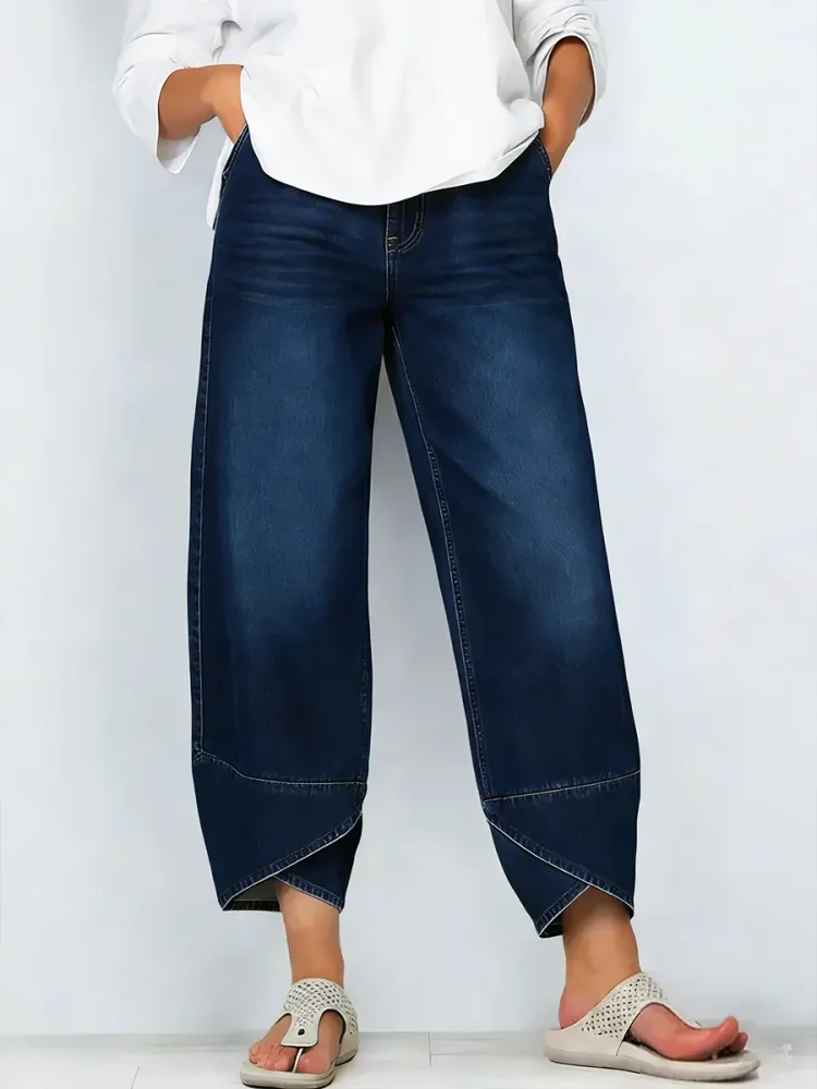 Women's Casual Cross-design Cotton Denim Jeans socialshop