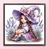Lavender Fairy Girl-14CT Stamped Cross Stitch 50*50cm/19.69*19.69in