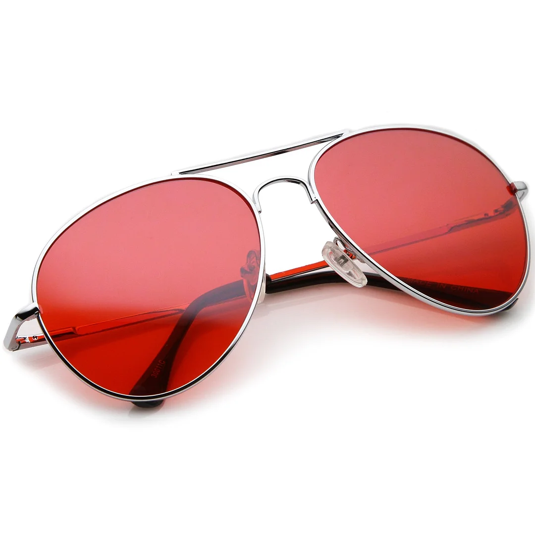 Classic Metal Frame Colored Teardrop Lens Aviator glasses 57mm