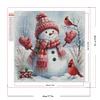 (40*40cm)Red Scarf Cardinal Snowman - Square Partial AB Drill Diamond Painting