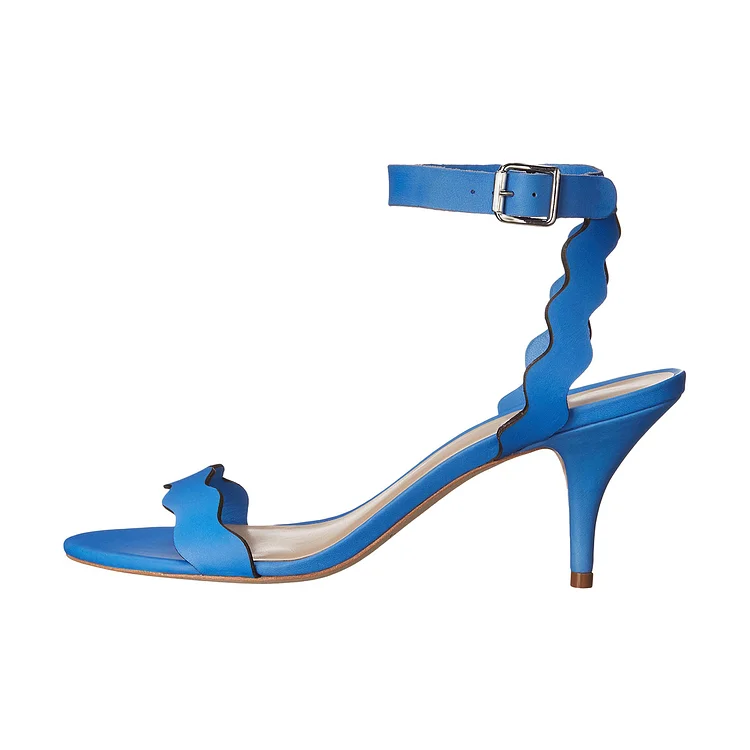 Blue Ripple Ankle Strap Stiletto Heel Sandals Vdcoo